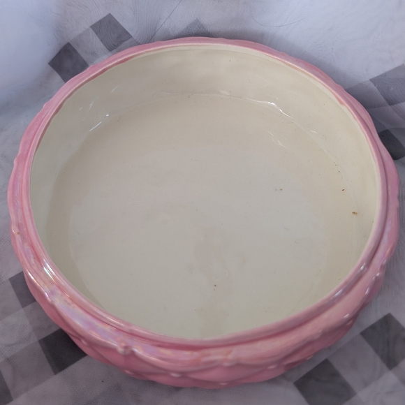 Arnels Ceramic 7” Quilted Round Lidded Dish Powder Jewelry Trinket Vintage - Picture 3 of 7